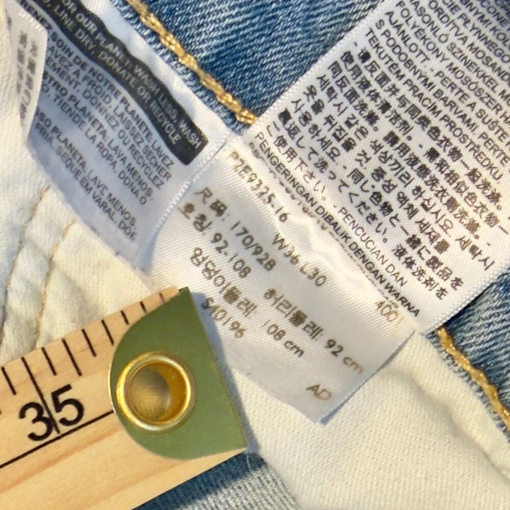 Levi's 505 Jeans Straight Faded Distressed 36x30 Light Wash - Picture 9 of 10